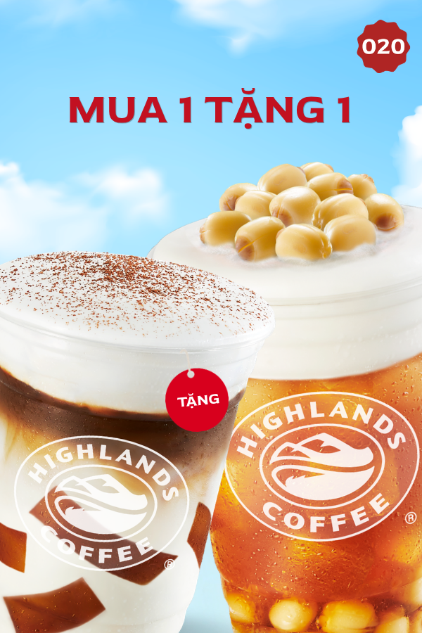 Highlands Coffee - MUA 1 TẶNG 1 FREE CỠ LỚN