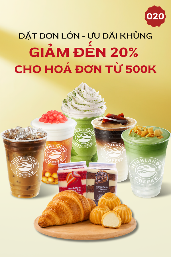 Highlands Coffee - TẶNG CROISSANT BƠ TỎI 0Đ